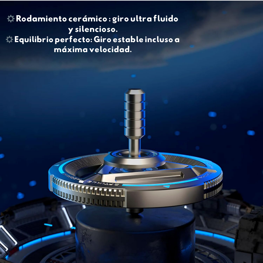 Spinner metálico con luz nocturna y giro equilibrante