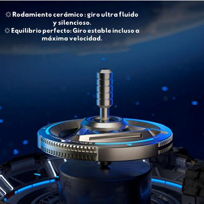 Spinner metálico con luz nocturna y giro equilibrante